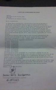 CARTA de compromiso san lorenzo